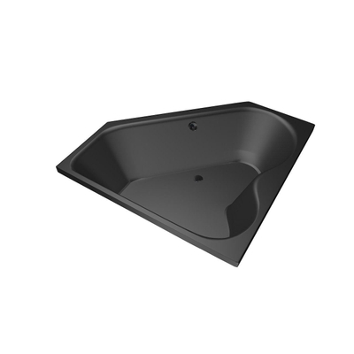 Xenz Cyprus Baignoire d'angle - 145x145x53 - vidage Central - acrylique - ebony