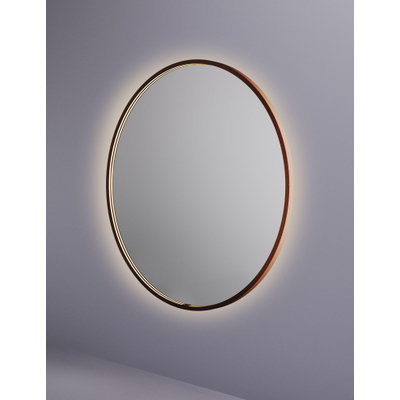 Hotbath &MORE Spiegel Round - diameter 120cm - direct en indirect LED - spiegelverwarming - dimbaar - met afstandsbediening - PVD - geborsteld koper