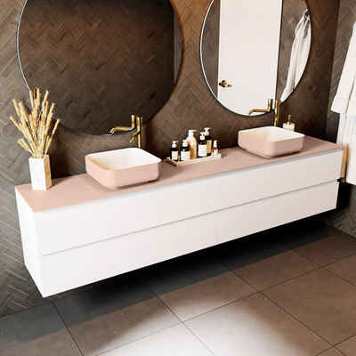 Mondiaz TOP 23 Topblad - 230x23.5x0.9cm - geschikt voor afdekplaat - Solid surface - Rosee