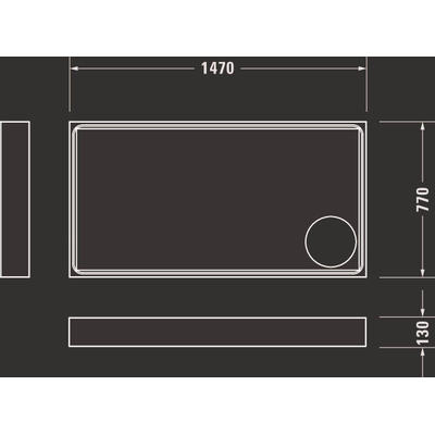 Duravit Starck Slimline Kunststof douchebak acryl rechthoekig - 150x80x6cm - met antislip - wit