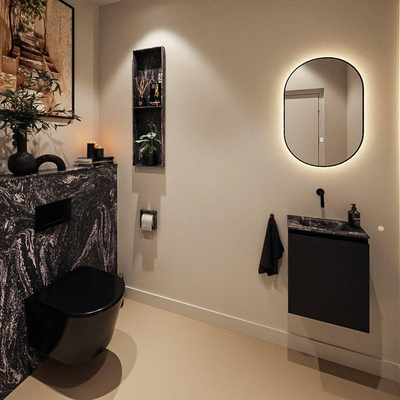 MONDIAZ TURE-DLUX Meuble WC 40 cm Urban. Lavabo EDEN Lava position milieu. Sans trou de robinet.