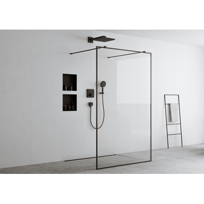Hansgrohe RainDrain Match Douchegoot - 70cm - hoogte verstelbaar frame - mat zwart
