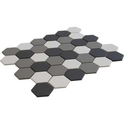 La Mosaic Factory London carreau mosaïque - 28.2x32.1cm - carrelage mural et de sol - Hexagone/Hexagone - Porcelaine Contrast mix Mat