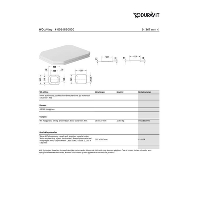 Duravit 1930 Series Abattant WC blanc