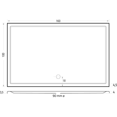 Xenz Mariana receveur de douche - 160x100x7 - Acrylique - blanc