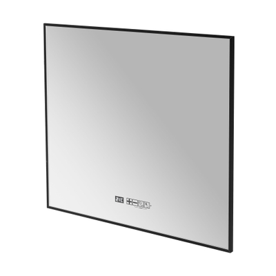 Eurom Sani 400 Mirror miroir – 80 x 70 cm – LED indirecte tout autour – chauffage infrarouge 400 W – Noir mat