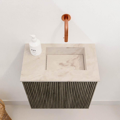 Mondiaz JOYA-DLUX Meuble de toilette 40cm - couleur Shadow - Lavabo FAYE position Droite Sans trou de robinet couleur Frappe