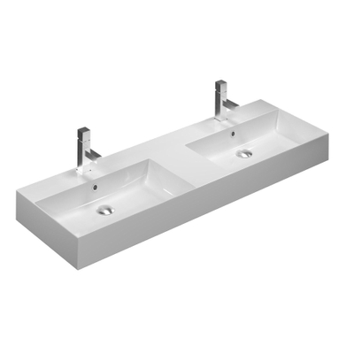 Thebalux lavabo modèle Cube 2x cuve 2x trou de robinet