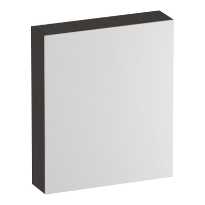 BRAUER Impress Deluxe spiegelkast - 60x70x15cm - interne en externe verlichting - 1 rechtsdraaiende dubbelzijdige spiegeldeur Timber Anthracite