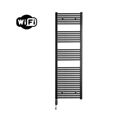 Sanicare HVW Elektrische Radiator - 172x45cm - 920W - wifi - thermostaat - zwart - linksonder - mat zwart