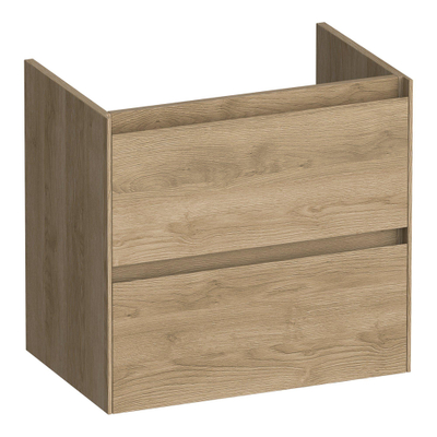 BRAUER Inspire wastafelonderkast ondiep 60 2 softclose lades - greeploos - 1 sifon uitsparing - Sunlit
