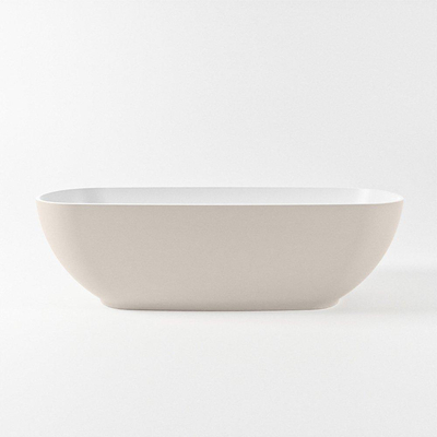 MONDIAZ ROCK baignoire autoportante - 170x70cm - linen mat / talc (beige / blanc)