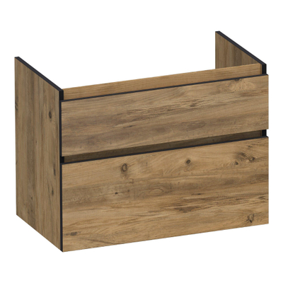 BRAUER Delight Edge meuble sous lavabo 80 2 tiroirs softclose - sans poignée - 1 découpe pour le siphon - Château