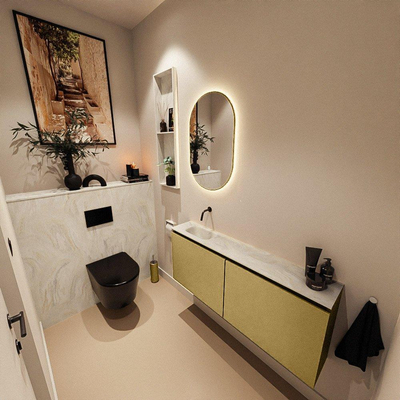 MONDIAZ TURE-DLUX 120cm toiletmeubel Oro. EDEN wastafel Ostra positie links. Zonder kraangat.
