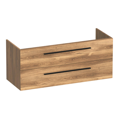 BRAUER Trust meuble sous-lavabo 120 sans poignées rapportées 2 tiroirs Softclose et 2 découpes pour siphon - Honey