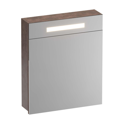 BRAUER Promise armoire de toilette - 60x70x15cm - avec éclairage direct 1 porte miroir simple battant à gauche Erosion