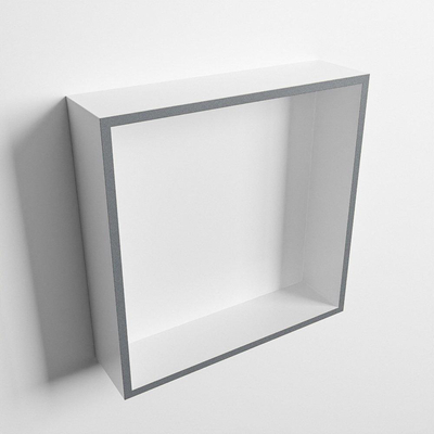MONDIAZ EASY Nis - 29.5x29.5cm - geschikt voor in- of opbouw - 1 vak - kleur Plata | Talc