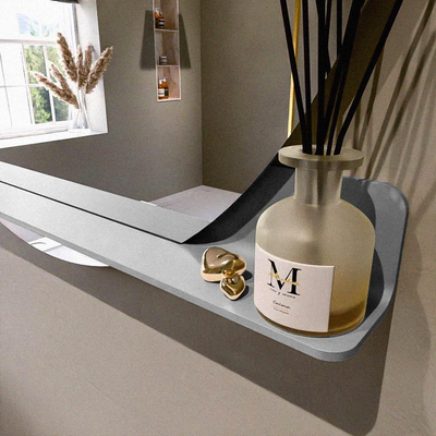 Mondiaz SPOT miroir – Ø 120 cm – avec tablette – Plata (bleu argenté)