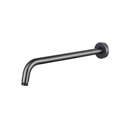 Fortifura Calvi Ensemble de douche à l'italienne - rond - thermostatique - bras mural - douche principale de 25 cm - douchette ronde - flexible lisse - Gunmetal PVD brossé
