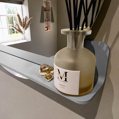 Mondiaz SPOT miroir – Ø 90 cm – avec tablette – Plata (bleu argenté)