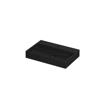 INK United wastafel - 70x45x11cm - 1 wasbak - 1 kraangat - porselein Mat zwart