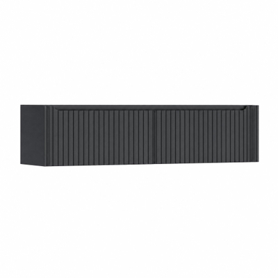 H&R Badmeubelen Juice Wastafelonderkast - 180x45x40cm - rechterhoek afgerond - 3D-front - 2 lades - geïntegreerde greep - dark blue