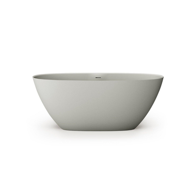 Zeza Element Baignoire îlot- 160x75x60cm - solid surface - gris clair