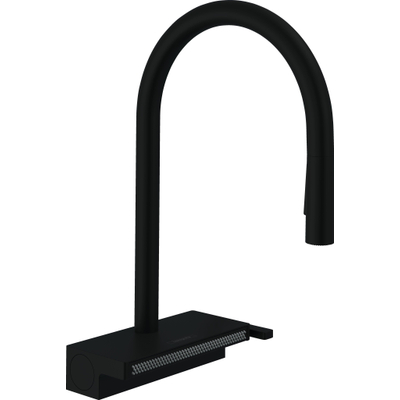 Hansgrohe Aquno select m81 1 greeps keukenkraan - 170 uittrekbare vuistdouche - 3jet - sbox - mat zwart