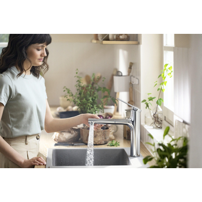 Hansgrohe Zesis M33 - 1 greeps keukenkraan - 160 metalen uittrekbare vdche - 2jet - sbox - chroom