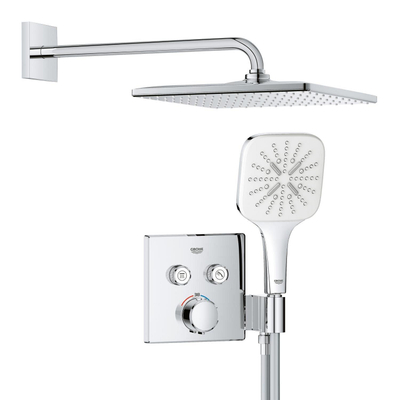 GROHE QuickFix Precision SmartControl Système de douche encastré - tête de douche Cube Vitalio Rain Mono 310 - chrome.