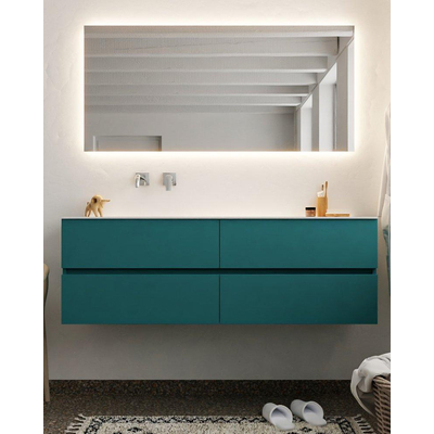 Mondiaz VICA ensemble de meuble de salle de bain - 150cm - meuble sous-vasque smag - 4 tiroirs - lavabo cloud gauche - sans trou de robinet XL version 60cm de haut