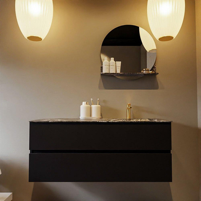 Mondiaz VICA-DLUX ensemble de meuble de salle de bain - 120cm - meuble sous-vasque urban - 2 tiroirs - lavabo encastré cloud droite - 1 trou de robinet - miroir modèle spot - version XL 60cm haut - lave