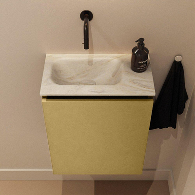 MONDIAZ TURE-DLUX 40cm toiletmeubel Oro. EDEN wastafel Ostra positie links. Zonder kraangat.