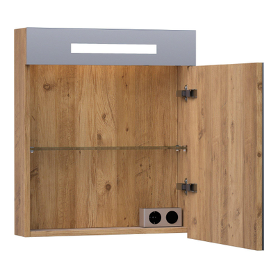 BRAUER Promise spiegelkast – 59x70x15 cm – directe LED – rechtsdraaiend – Chateau