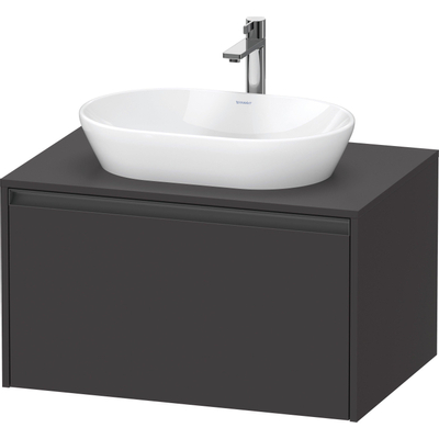 Duravit Ketho.2 Wastafelonderbouwkast - inclusief consoleplaat - met 1 lade - 80x55x45.9cm - met handgreep antraciet - grafiet supermat