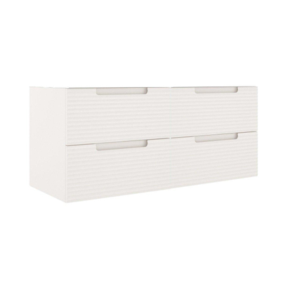 Saniclass Prime Balance Meuble sous lavabo - 120x55x44.9cm - 4 tiroirs - Poignée intégrée - MDF - mat cotton (beige)