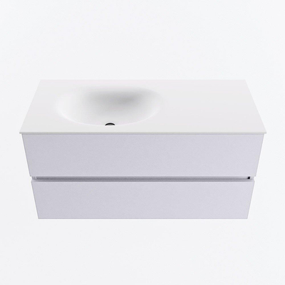 Mondiaz VICA Badkamermeubelset - 110cm - cale - 2 lades - Wastafel MOON - midden - 1 kraangat - kleur talc - XL versie 60cm hoog