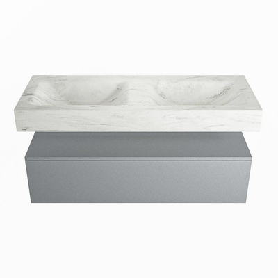 MONDIAZ ALAN - DLUX Badkamermeubelset - 120cm - onderkast - Plata - 1 lade - vrijhangende wastafel - 2 wasbakken - 0 kraangaten - Opalo