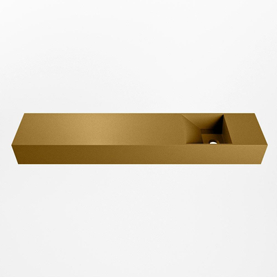 Mondiaz TYNE Fontaine - 110x23x12cm - lavabo Droit - sans trous de robinet - solid surface - Oro