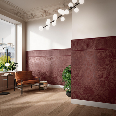 Ceralto Spectra Bande décorative - 60x120cm - 10.0mm - rectifié - Toile bordeaux
