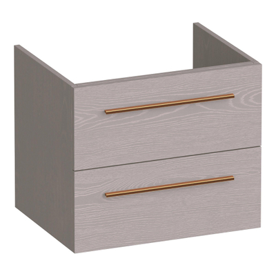 BRAUER Trust meuble sous-lavabo 60 sans poignées rapportées 2 tiroirs à fermeture douce et 1 découpe pour siphon - Timber Greige