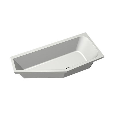Xenz Lagoon Baignoire d'angle - 170x75x48 - bonde Milieu - Droite - Compact - acrylique - blanc