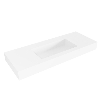 Mondiaz ZINK Talc Lavabo suspendu - 120cm - lavabo centré - bord 12cm - Solid Surface Talc