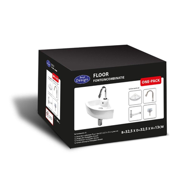 Best Design Class Combinaison lave-mains Floor avec siphon, robinet et bouchon de vidage