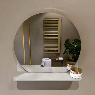 Mondiaz SPOT Miroir de salle de bain - rond 40cm - plan de miroir - couleur Lin