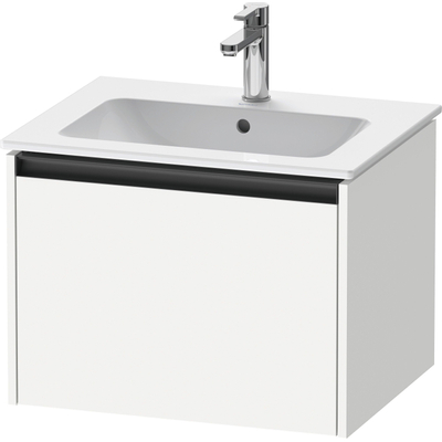 Duravit Ketho.2 Wastafelonderbouwkast - met 1 lade - 61x48x44cm - met greep antraciet - wit mat