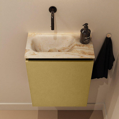 MONDIAZ TURE-DLUX 40cm toiletmeubel Oro. EDEN wastafel Frappe positie links. Zonder kraangat.