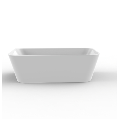 ZEZA Grand Baignoire semi-îlot - 180x80x58cm - avec une bonde- acrylique - blanc brillant