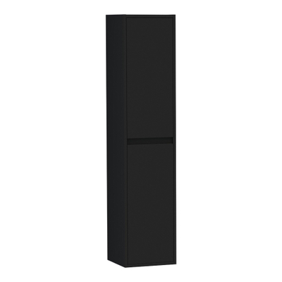 BRAUER Adore Armoire de salle de bains - 160x35x35cm - avec 2 portes sans poignée ouvrant à gauche ou à droite noir mat