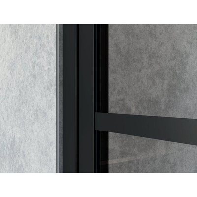 FugaFlow Efficiente Vetro Douchedeur - 90x200cm - frame lines buitenzijde - anti kalk - mat zwart
